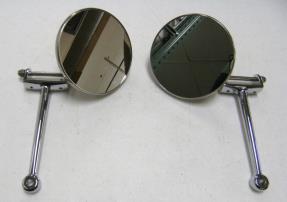 1928 1929 1930 1931 Ford Model A 4" Hinge Pin Mirrors PAIR Chrome Arm SS He